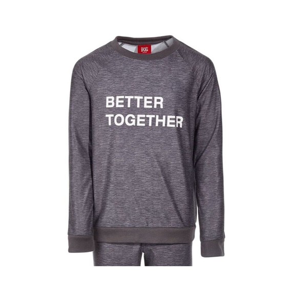 Family PJs Kids 2 Pajama Tops Checkered + Better Together Black/White/Gry XS 4-5 - Picture 3 of 3